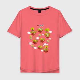 Мужская футболка хлопок Oversize с принтом Сложнейший уровень в Тюмени, 100% хлопок | свободный крой, круглый ворот, “спинка” длиннее передней части | gamers | games | level | иллюстрация | облака