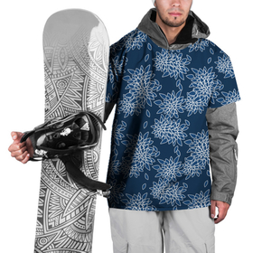 Накидка на куртку 3D с принтом Темно синий цветочный узор pattern в Курске, 100% полиэстер |  | Тематика изображения на принте: dark blue | floral | pattern | синий | темно синий | цветочный узор