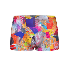 Мужские трусы 3D с принтом Patchwork quilt   Fashion trend в Кировске, 50% хлопок, 50% полиэстер | классическая посадка, на поясе мягкая тканевая резинка | abstraction | color | fashion | patchwork quilt | абстракция | мода | одеяло | цвет