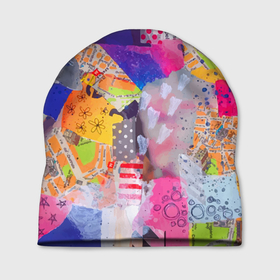 Шапка 3D с принтом Patchwork quilt   Fashion trend в Кировске, 100% полиэстер | универсальный размер, печать по всей поверхности изделия | abstraction | color | fashion | patchwork quilt | абстракция | мода | одеяло | цвет