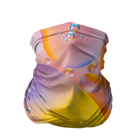 Бандана-труба 3D с принтом Абстрактные фигуры и пузырьки   Оранжевый , 100% полиэстер, ткань с особыми свойствами — Activecool | плотность 150‒180 г/м2; хорошо тянется, но сохраняет форму | Тематика изображения на принте: abstraction | art | artwork | bubbles | colorful | colors | drops | figures | graphics | patterns | surrealism | sweethuman | sweethumen | water | абстракция | арт | вода | графика | искусство | капли | пузыри | разноцветный | сюрреализм | узоры | фигуры 
