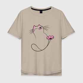 Мужская футболка хлопок Oversize с принтом Загадайте  желание в Новосибирске, 100% хлопок | свободный крой, круглый ворот, “спинка” длиннее передней части | cat | котенок | котики | коты | кошки