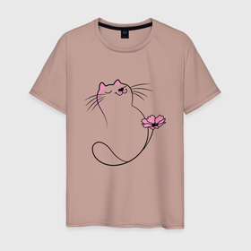 Мужская футболка хлопок с принтом Загадайте  желание в Новосибирске, 100% хлопок | прямой крой, круглый вырез горловины, длина до линии бедер, слегка спущенное плечо. | cat | котенок | котики | коты | кошки