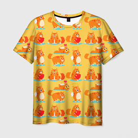 Мужская футболка 3D с принтом NAUGHTY PLAYFUL KITTENS в Курске, 100% полиэфир | прямой крой, круглый вырез горловины, длина до линии бедер | childrens pictures | funny | pets | детские картинки | домашние животные | забавные | котята