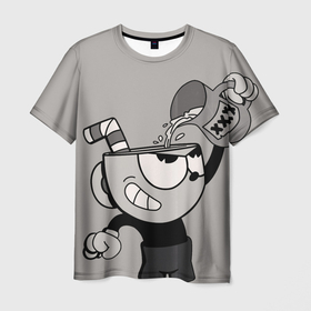 Мужская футболка 3D с принтом Чашечки в Курске, 100% полиэфир | прямой крой, круглый вырез горловины, длина до линии бедер | cuphead | игра | персонажи | рисунок | чашечки