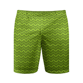 Мужские шорты спортивные с принтом Зеленые светлые и темные волнистые полосы ,  |  | абстрактные | абстракция | геометрия | классика | классические | нейтральные | спокойные | узор | узоры