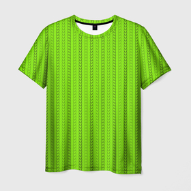 Мужская футболка 3D с принтом Зеленые узоры из  линий в Петрозаводске, 100% полиэфир | прямой крой, круглый вырез горловины, длина до линии бедер | абстрактные | абстракция | геометрия | классика | классические | нейтральные | спокойные | узор | узоры