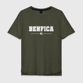 Мужская футболка хлопок Oversize с принтом Benfica Football Club Классика , 100% хлопок | свободный крой, круглый ворот, “спинка” длиннее передней части | 