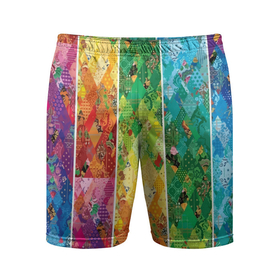 Мужские шорты спортивные с принтом Patchwork pattern в Петрозаводске,  |  | color | fashion | patchwork | pattern | мода | паттерн | пэчворк | цвет