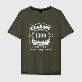 Мужская футболка хлопок Oversize с принтом 1999   Classic в Тюмени, 100% хлопок | свободный крой, круглый ворот, “спинка” длиннее передней части | 