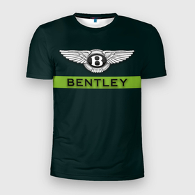 Мужская футболка 3D Slim с принтом Bentley green в Кировске, 100% полиэстер с улучшенными характеристиками | приталенный силуэт, круглая горловина, широкие плечи, сужается к линии бедра | bentley | bentley motors | автомобили | бентли | дорогие автомобили