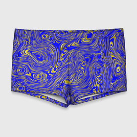 Мужские купальные плавки 3D с принтом Сине золотой абстрактный фон в Петрозаводске, Полиэстер 85%, Спандекс 15% |  | абстракция | блестящий | золотой | разводы | синий