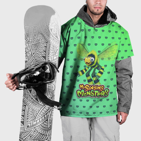 Накидка на куртку 3D с принтом My singing Monsters   Жужук , 100% полиэстер |  | Тематика изображения на принте: 