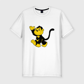 Мужская футболка хлопок Slim с принтом Wu Tang Monkey в Курске, 92% хлопок, 8% лайкра | приталенный силуэт, круглый вырез ворота, длина до линии бедра, короткий рукав | Тематика изображения на принте: 