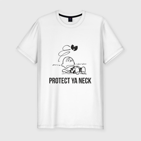 Мужская футболка хлопок Slim с принтом WU (Protect Ya Neck) в Петрозаводске, 92% хлопок, 8% лайкра | приталенный силуэт, круглый вырез ворота, длина до линии бедра, короткий рукав | 