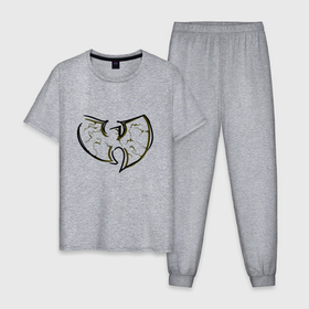 Мужская пижама хлопок с принтом Wu Tang Life в Белгороде, 100% хлопок | брюки и футболка прямого кроя, без карманов, на брюках мягкая резинка на поясе и по низу штанин
 | 