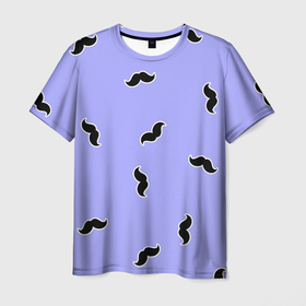 Мужская футболка 3D с принтом много усов в Екатеринбурге, 100% полиэфир | прямой крой, круглый вырез горловины, длина до линии бедер | Тематика изображения на принте: mustache | принт | усики | усищи | усы