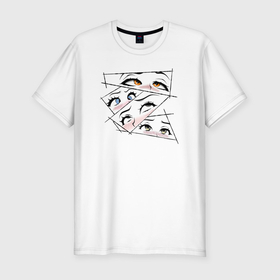 Мужская футболка хлопок Slim с принтом Японское ахегао в Кировске, 92% хлопок, 8% лайкра | приталенный силуэт, круглый вырез ворота, длина до линии бедра, короткий рукав | Тематика изображения на принте: 