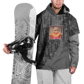 Накидка на куртку 3D с принтом ChillDesign в Курске, 100% полиэстер |  | аниме | без текста | девушка | цветной | черно белый фон