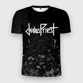 Мужская футболка 3D Slim с принтом Judas Priest   брызги в Петрозаводске, 100% полиэстер с улучшенными характеристиками | приталенный силуэт, круглая горловина, широкие плечи, сужается к линии бедра | judas priest | metal | rock | группы | метал | музыка | рок | хард рок | хэви метал