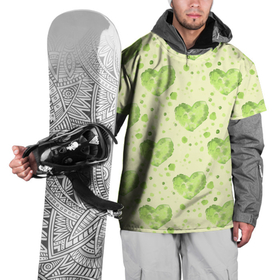Накидка на куртку 3D с принтом Сердце листвы в Екатеринбурге, 100% полиэстер |  | акварель | зеленое | зеленое сердце | зелень | лист | листва | листик | нежность | пастель | природа | салат | салатовый | сердце