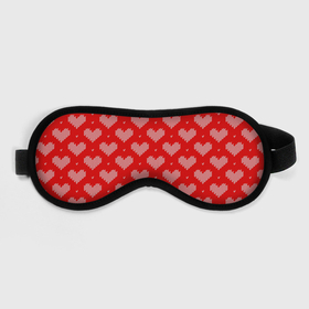 Маска для сна 3D с принтом Вязаные Сердечки в Санкт-Петербурге, внешний слой — 100% полиэфир, внутренний слой — 100% хлопок, между ними — поролон |  | hearts | knitted | lace | red | white | белый | вязанные | красный | кружево | сердечки | сердца