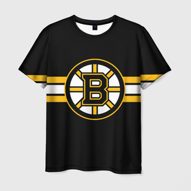 Мужская футболка 3D с принтом Бостон Брюинз форма в Санкт-Петербурге, 100% полиэфир | прямой крой, круглый вырез горловины, длина до линии бедер | boston bruins | nhl | бостон брюинз | нхл | хоккей