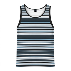 Мужская майка 3D с принтом Горизонтальные синие, голубые, белые полосы в Екатеринбурге, 100% полиэстер | круглая горловина, приталенный силуэт, длина до линии бедра. Пройма и горловина окантованы тонкой бейкой | blue | horizontal | horizontal stripes | light blue | lines | retro | striped | stripes | strokes | white | белые | геометрический | горизонталь | горизонтальные полосы | линии | минимализм | полосатый | полосы | простой | ретро | синий | синий 