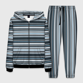 Мужской костюм 3D с принтом Горизонтальные синие, голубые, белые полосы в Санкт-Петербурге, 100% полиэстер | Манжеты и пояс оформлены тканевой резинкой, двухслойный капюшон со шнурком для регулировки, карманы спереди | blue | horizontal | horizontal stripes | light blue | lines | retro | striped | stripes | strokes | white | белые | геометрический | горизонталь | горизонтальные полосы | линии | минимализм | полосатый | полосы | простой | ретро | синий | синий 