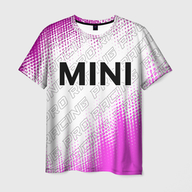 Мужская футболка 3D с принтом Mini Pro Racing в Курске, 100% полиэфир | прямой крой, круглый вырез горловины, длина до линии бедер | auto | brand | logo | mini | symbol | авто | бренд | лого | мини | мини купер | полутона | символ