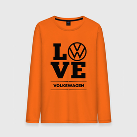 Мужской лонгслив хлопок с принтом Volkswagen Love Classic в Тюмени, 100% хлопок |  | Тематика изображения на принте: 