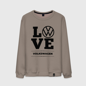 Мужской свитшот хлопок с принтом Volkswagen Love Classic в Тюмени, 100% хлопок |  | Тематика изображения на принте: 
