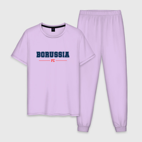 Мужская пижама хлопок с принтом Borussia FC Classic в Тюмени, 100% хлопок | брюки и футболка прямого кроя, без карманов, на брюках мягкая резинка на поясе и по низу штанин
 | 