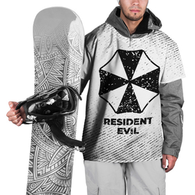 Накидка на куртку 3D с принтом Resident Evil с потертостями на светлом фоне в Тюмени, 100% полиэстер |  | logo | paint | resident evil | umbrella | амбрелла | брызги | игра | игры | краска | лого | логотип | резидент эвил | символ