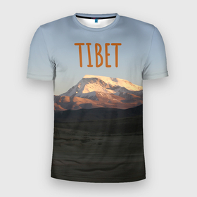 Мужская футболка 3D Slim с принтом Закат над горой Гурла Мандата в Тюмени, 100% полиэстер с улучшенными характеристиками | приталенный силуэт, круглая горловина, широкие плечи, сужается к линии бедра | Тематика изображения на принте: азия | альпинизм | альпинист | буддизм | вершина | вечер | восток | гора | горы | духовность | закат | красота | места силы | пейзаж | природа | путешествия | саморазвитие | снег | солнце | сумерки