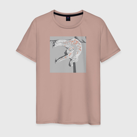 Мужская футболка хлопок с принтом Красивый котик арт в Петрозаводске, 100% хлопок | прямой крой, круглый вырез горловины, длина до линии бедер, слегка спущенное плечо. | Тематика изображения на принте: 