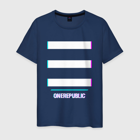 Мужская футболка хлопок с принтом OneRepublic Glitch Rock в Курске, 100% хлопок | прямой крой, круглый вырез горловины, длина до линии бедер, слегка спущенное плечо. | 