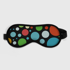 Маска для сна 3D с принтом Разноцветные круги на чёрном фоне в Курске, внешний слой — 100% полиэфир, внутренний слой — 100% хлопок, между ними — поролон |  | circle | color | conposition | fashion | композиция | круг | мода | цвет