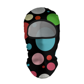 Балаклава 3D с принтом Разноцветные круги на чёрном фоне в Курске, 100% полиэстер, ткань с особыми свойствами — Activecool | плотность 150–180 г/м2; хорошо тянется, но при этом сохраняет форму. Закрывает шею, вокруг отверстия для глаз кайма. Единый размер | circle | color | conposition | fashion | композиция | круг | мода | цвет
