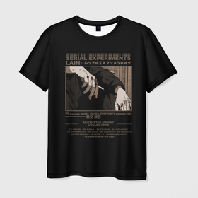 Мужская футболка 3D с принтом Smoking alone в Курске, 100% полиэфир | прямой крой, круглый вырез горловины, длина до линии бедер | аниме | желтый | коричневый | надписи | руки | светлый