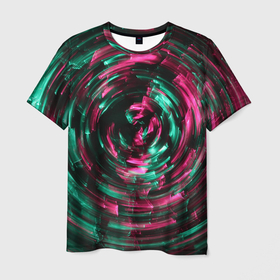Мужская футболка 3D с принтом Абстрактная шарообразная спираль   Красный в Кировске, 100% полиэфир | прямой крой, круглый вырез горловины, длина до линии бедер | abstraction | art | artwork | colorful | colors | dark | darkness | graphics | patterns | spiral | surrealism | sweethuman | sweethumen | waves | абстракция | арт | волны | графика | искусство | разноцветный | спираль | сюрреализм | темнота | тьма | узоры