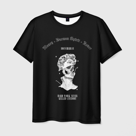 Мужская футболка 3D с принтом Daemon Spirit Black   Artwork в Петрозаводске, 100% полиэфир | прямой крой, круглый вырез горловины, длина до линии бедер | daemon spirit | los angeles | белый | женское | коллекция | лицо | мужское | надписи | чёрный | эстетика
