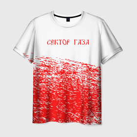 Мужская футболка 3D с принтом Сектор Газа   красный мазок в Тюмени, 100% полиэфир | прямой крой, круглый вырез горловины, длина до линии бедер | газа | группа | клинских | панк | рок | сг | сектор | сектор газа | фолк | хард | хой | юра | юрий | юрка