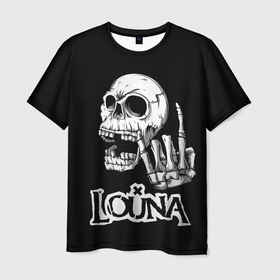 Мужская футболка 3D с принтом Louna череп в Белгороде, 100% полиэфир | прямой крой, круглый вырез горловины, длина до линии бедер | louna | music | rock | геворкян | лу | луна | лусине | лусинэ | лусинэ геворкян | музыка | панк рок | рок | хард рок | череп
