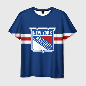 Мужская футболка 3D с принтом Нью Йорк Рейнджерс форма в Санкт-Петербурге, 100% полиэфир | прямой крой, круглый вырез горловины, длина до линии бедер | new york rangers | nhl | нхл | нью йорк рейнджерс | хоккей