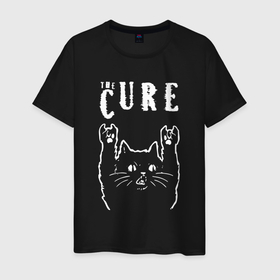 Мужская футболка хлопок с принтом The Cure рок кот в Санкт-Петербурге, 100% хлопок | прямой крой, круглый вырез горловины, длина до линии бедер, слегка спущенное плечо. | boys | cry | grunge | guitar | metal | music | punk | robert | rock | smyth | the cure | usa | гранж | группа | кот | кьюр | метал | музыка | панк | рок | рок кот | роккот | сша