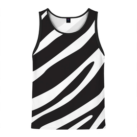 Мужская майка 3D с принтом анималистичный рисунок зебра в Екатеринбурге, 100% полиэстер | круглая горловина, приталенный силуэт, длина до линии бедра. Пройма и горловина окантованы тонкой бейкой | animal | animalistic | animals | black | black and white | bw | stripes | white | zebra | zebra stripes | анималистичный | белый | животное | животные | звери | зверь | зебра | полосы | полосы зебры | чб | черно белый | чернобелый | черный