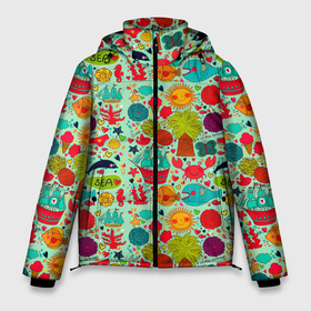 Мужская зимняя куртка 3D с принтом LOVE SUMMER SEA в Тюмени, верх — 100% полиэстер; подкладка — 100% полиэстер; утеплитель — 100% полиэстер | длина ниже бедра, свободный силуэт Оверсайз. Есть воротник-стойка, отстегивающийся капюшон и ветрозащитная планка. 

Боковые карманы с листочкой на кнопках и внутренний карман на молнии. | ананас | бабочка | вода | волна | волны | дельфин | желтый | животное | животные | забавный | зеленый | корабль | коралл | краб | лето | море | мороженое | морская | морская звезда | морской конек | океан