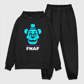 Мужской костюм хлопок OVERSIZE с принтом Символ FNAF в неоновых цветах в городе Новоалтайск,  |  | Тематика изображения на принте: 
