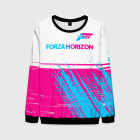 Мужской свитшот 3D с принтом Forza Horizon   Neon Gradient White в Кировске, 100% полиэстер с мягким внутренним слоем | круглый вырез горловины, мягкая резинка на манжетах и поясе, свободная посадка по фигуре | forza | forza horizon | logo | градиент | игра | игры | краска | лого | логотип | неон | символ | форза | форза хорайзон